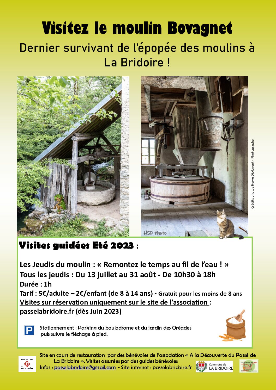 Nouveauté Eté 2023 : Le moulin Bovagnet ouvre ses portes aux visiteurs tous les jeudis de l’été : du jeudi 13 juillet au Jeudi 31 août