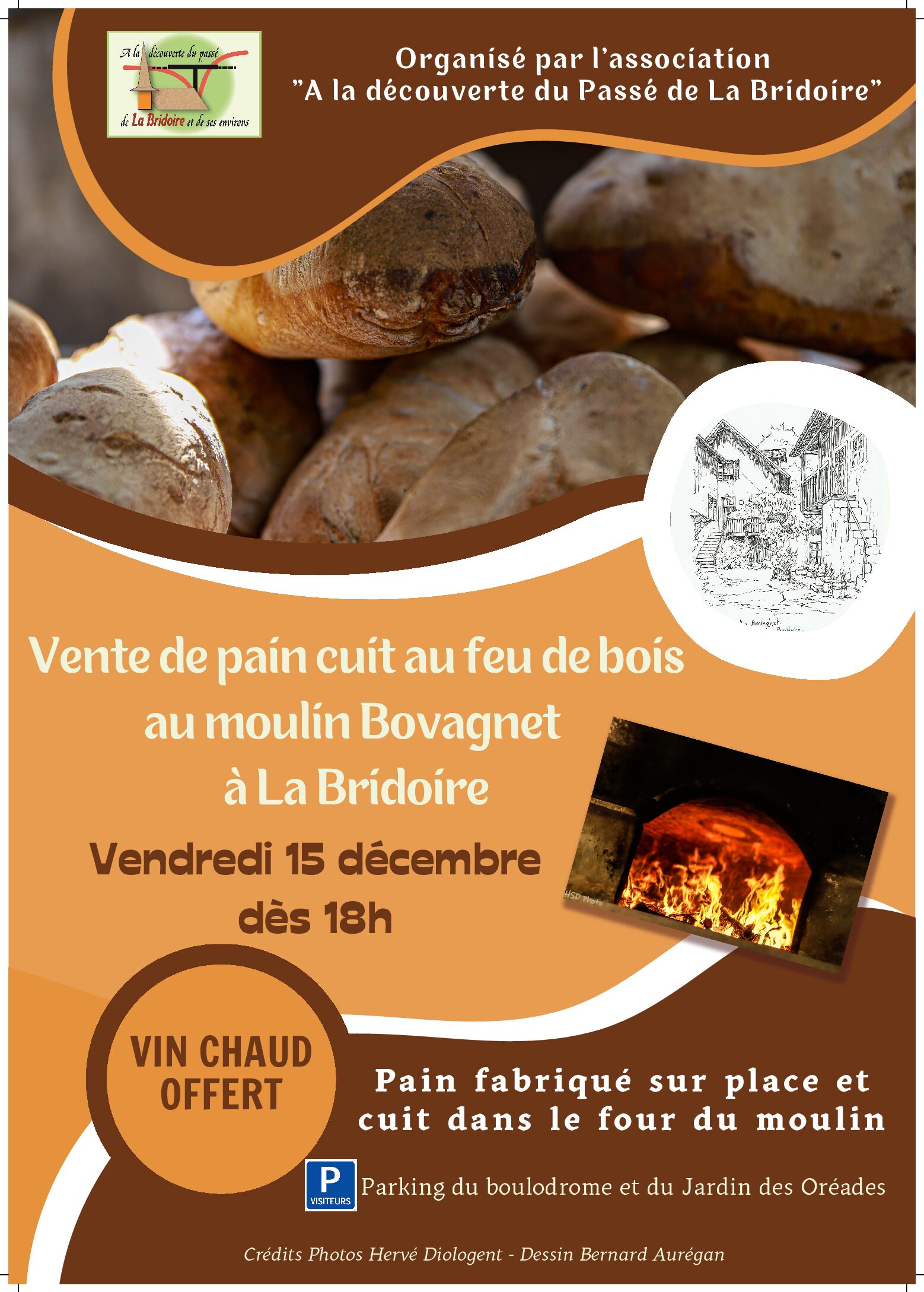 Vente de pain au Moulin Bovagnet – Le vendredi 15 décembre 2023 à partir de 18h