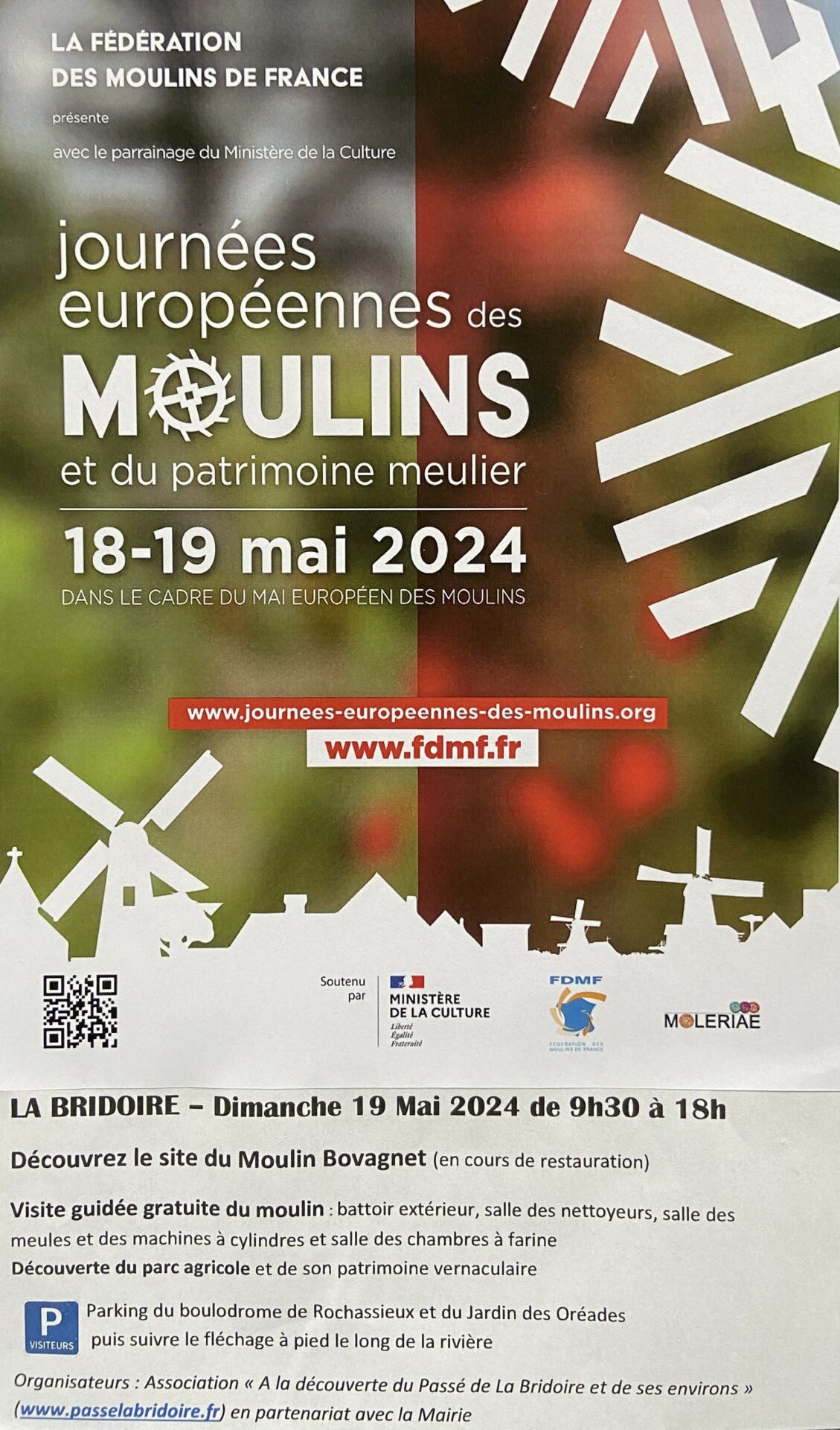 Affiche Journée des moulins 2024 - Passé La Bridoire