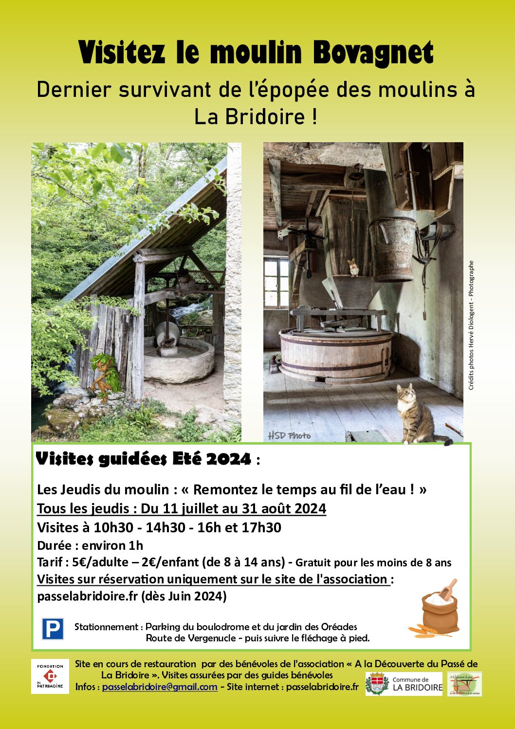 Visites guidées du moulin Bovagnet – Eté 2024