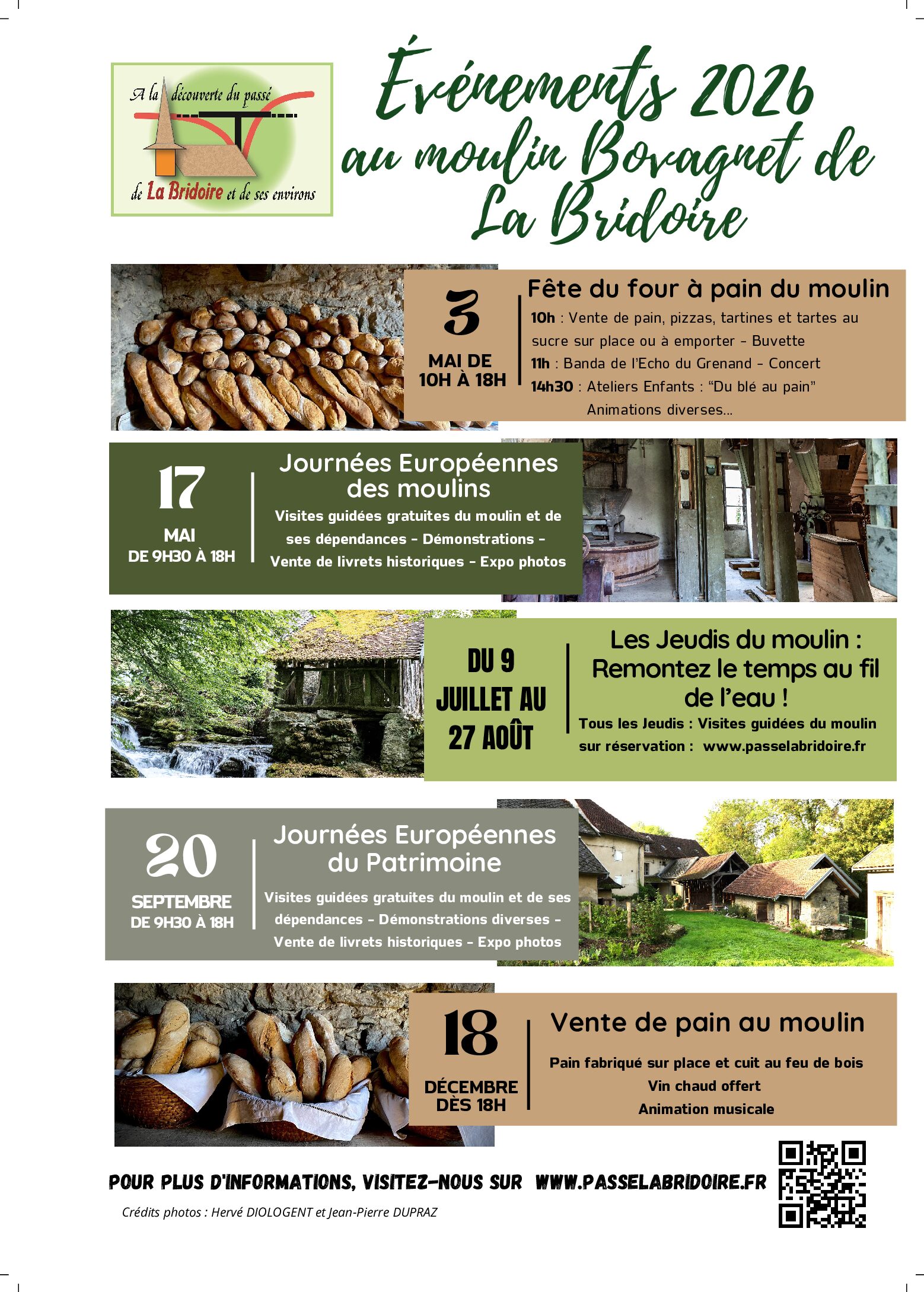 Nos évènements 2026 au moulin Bovagnet