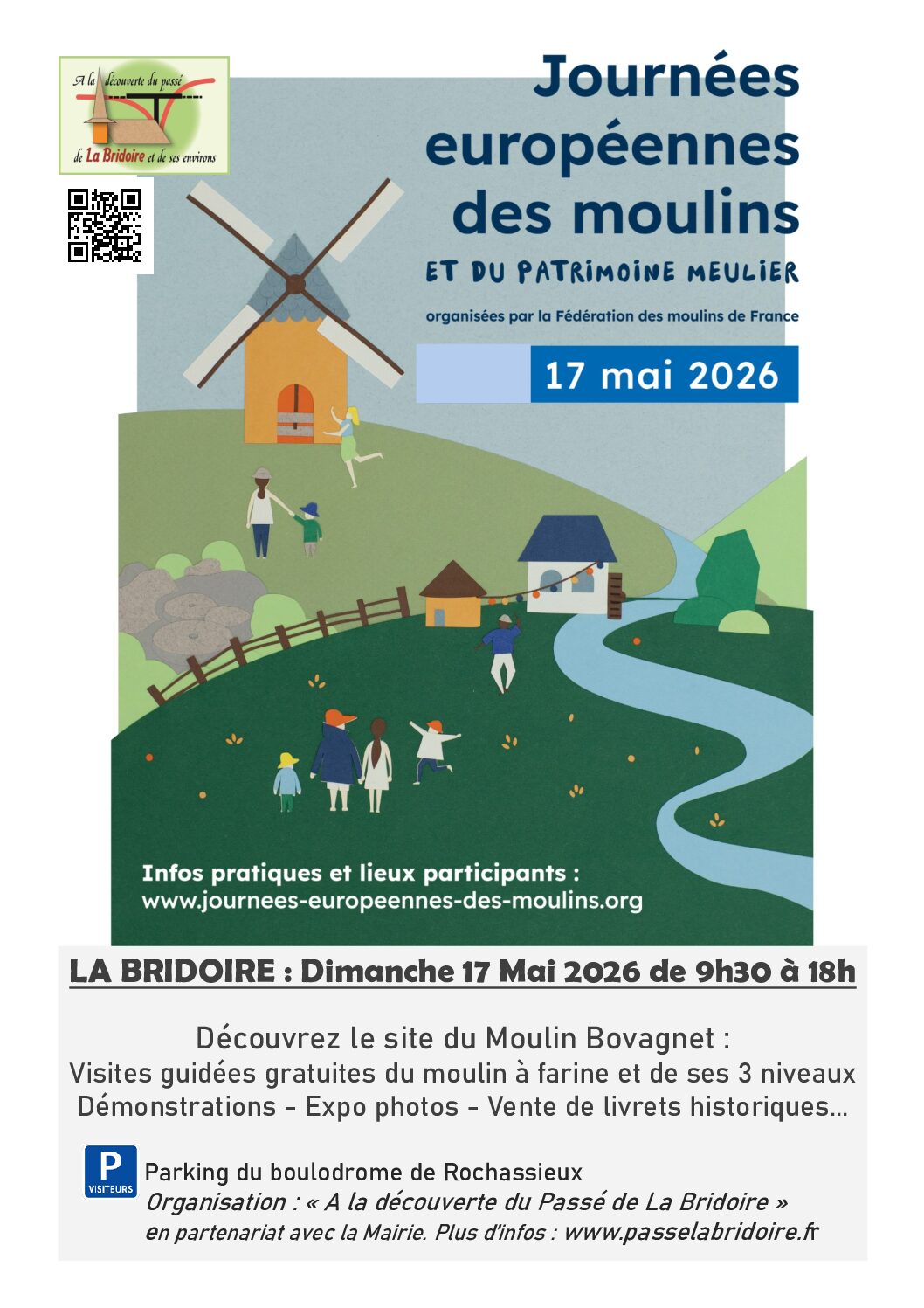 Journée Européenne des Moulins : Dimanche 17 mai 2026 – 9h30/18h